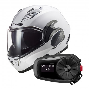 Modulare Apribile LS2 Valiant II White FF900 + Kit Bluetooth 5S Solo