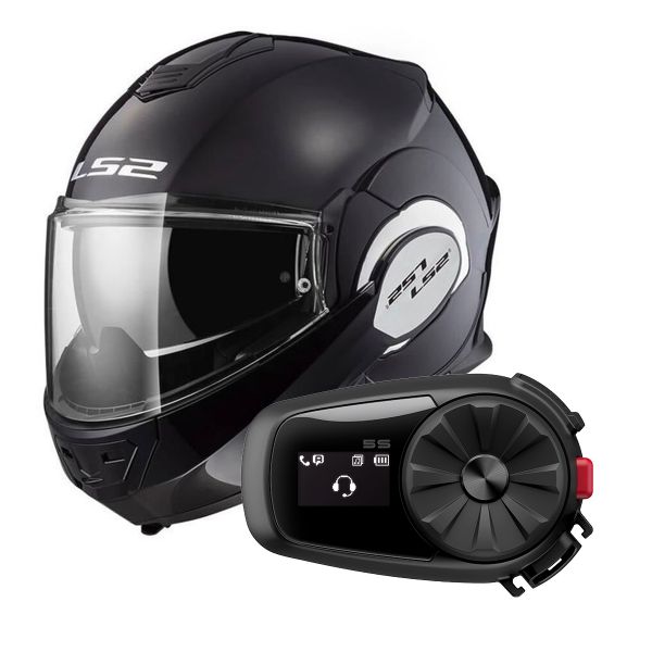 Pack Casco Moto + Kit Bluetooth : LS2 Valiant Solid Gloss Black FF399 + Kit  Bluetooth 5S Solo | iCasque.it