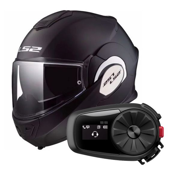 Modulare Apribile LS2 Valiant Solid Matt Black FF399 + Kit Bluetooth 5S Solo