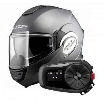 Modulare Apribile LS2 Valiant Solid Matt Titanium FF399 + Kit Bluetooth 5S Solo