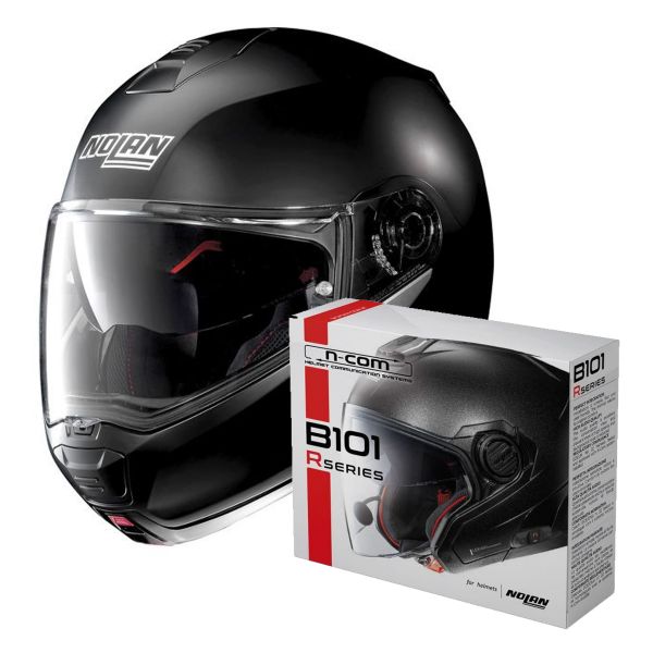 Modulare Apribile Nolan N100 5 Classic N-Com Flat Black 10 + Kit Bluetooth B101R