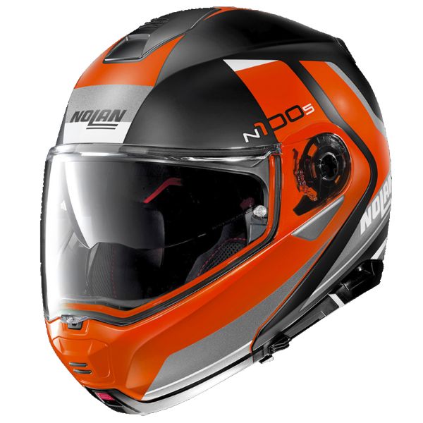 Casco Moto Nolan N100 5 Hilltop N-Com Flat Black Orange 52 pronto per  l'invio | iCasque.it