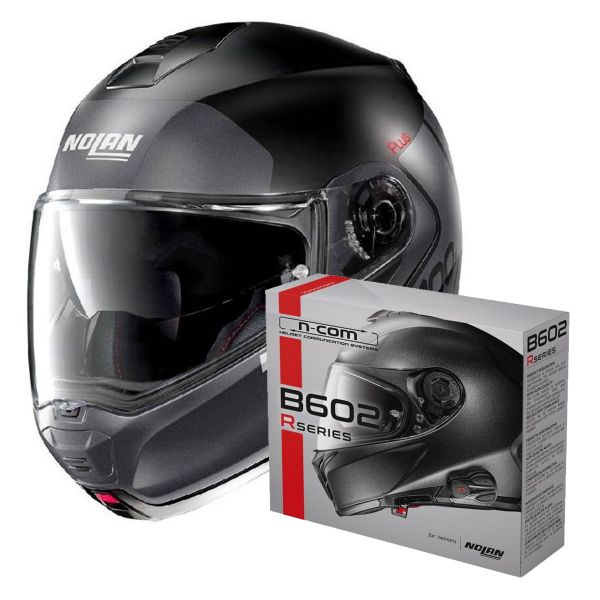 Modulare Apribile Nolan N100 5 Plus Distinctive N-Com Flat Black 21 + Kit Bluetooth B602R