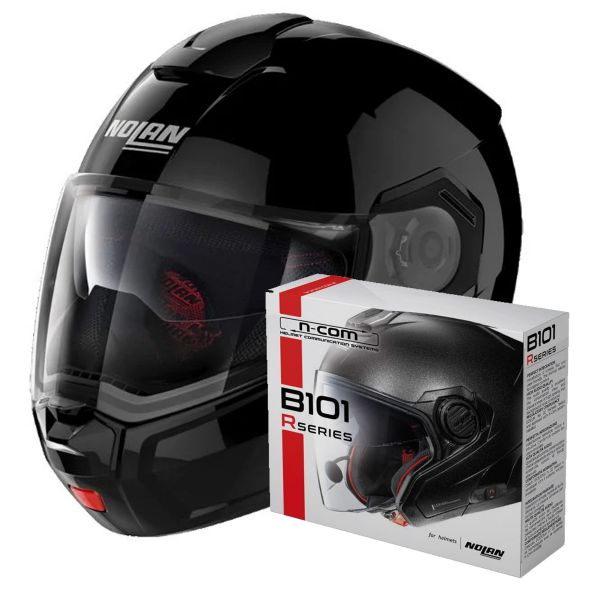 Modulare Apribile Nolan N90 3 Classic N-Com Black 3 + Kit Bluetooth B101R