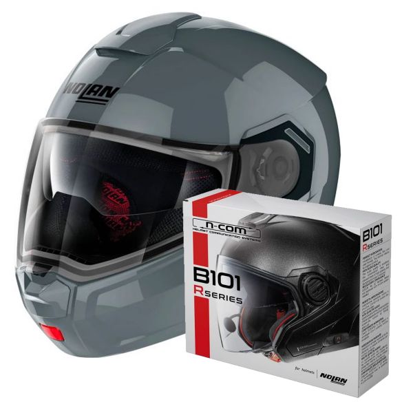 Modulare Apribile Nolan N90 3 Classic N-Com Slate Grey 8 + Kit Bluetooth B101R