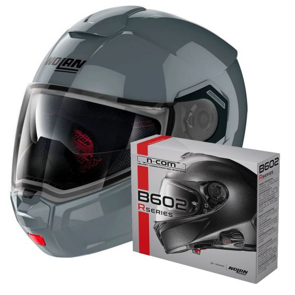 Modulare Apribile Nolan N90 3 Classic N-Com Slate Grey 8 + Kit Bluetooth B602R