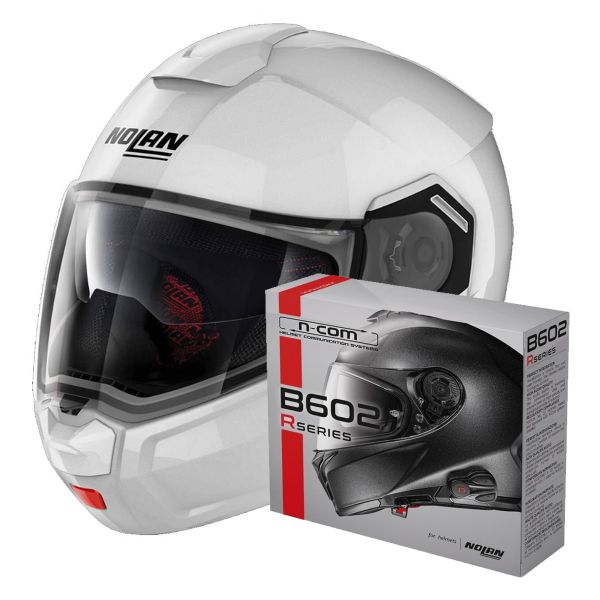 Modulare Apribile Nolan N90 3 Classic N-Com White 5 + Kit Bluetooth B602R