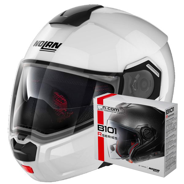 Modulare Apribile Nolan N90 3 Special N-Com Pure White 15 + Kit Bluetooth B101R