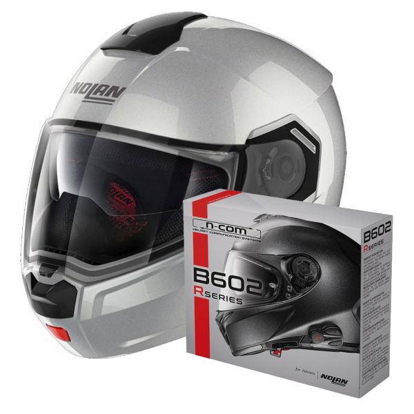 Modulare Apribile Nolan N90 3 Special N-Com Salt Silver 11 + Kit Bluetooth B602R