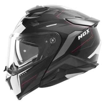 Casque Modulare Apribile NOX N967 Conquer Black White Red Casque Modulare Apribile NOX N967 Conquer Black White Red