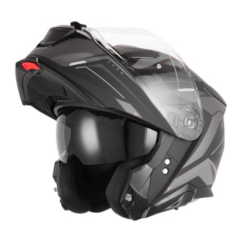 Casque Modulare Apribile NOX N967 Conquer Mat Black Silver