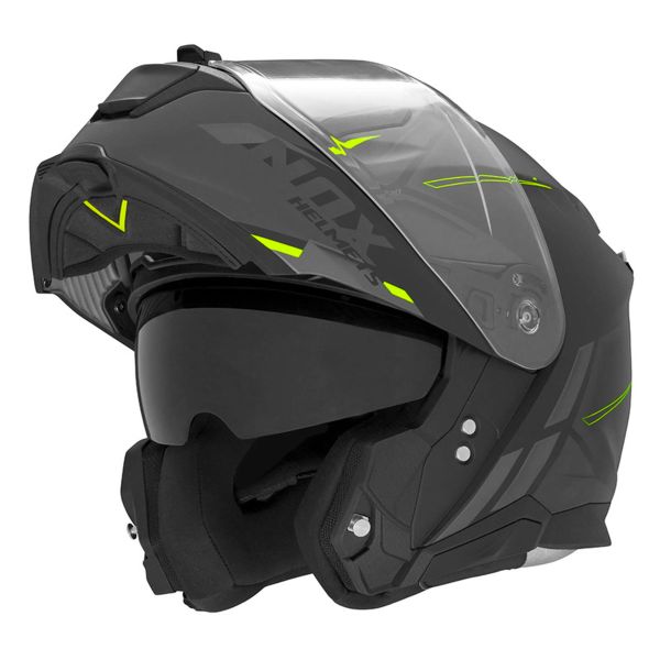 Modulare Apribile NOX N967 Synchro Matt Black Neon Yellow