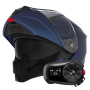 Casque Modulare Apribile NOX N968 Matt Blue + Kit Bluetooth 5S Solo