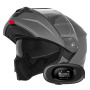 Casque Modulare Apribile NOX N968 Matt Titanium + Kit bluetooth 5R Lite