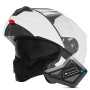 Casque Modulare Apribile NOX N968 Pearl White + Kit Bluetooth BT Mini