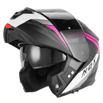 Casque Modulare Apribile NOX N968 Shift Mat Black White Pink