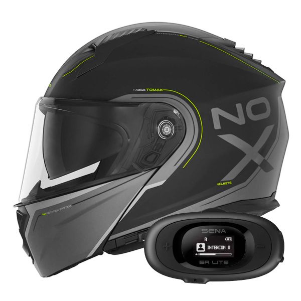 Modulare Apribile NOX N968 Tomak Matt Black Neon Yellow + Kit bluetooth 5R Lite
