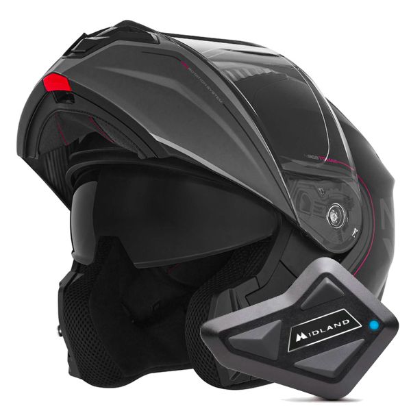 Modulare Apribile NOX N968 Tomak Matt Black Pink + Kit Bluetooth BT Mini