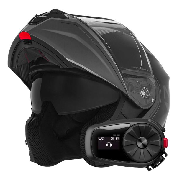 Modulare Apribile NOX N968 Tomak Matt Black Titanium + Kit Bluetooth 5S Solo