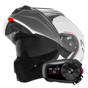 Modulare Apribile NOX N968 Tomak White Red + Kit Bluetooth 5S Solo