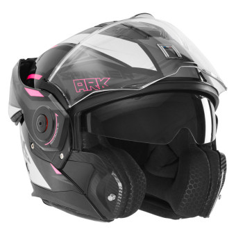 Casque Modulare Apribile NOX Spinner Ark White Pink Black