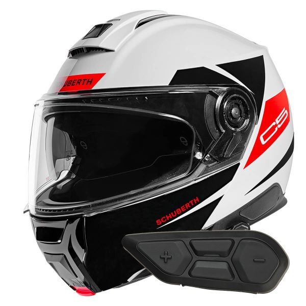 Modulare Apribile Schuberth C5 Eclipse Red + Kit Bluetooth SC2 C5 - E2