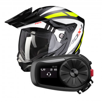 Modulare Apribile Scorpion ADX-1 Lontano Black Neon Yellow + Kit Bluetooth Sena 5S Solo
