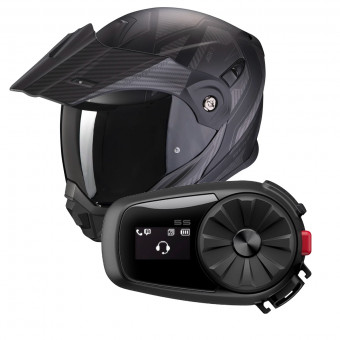 Modulare Apribile Scorpion ADX-1 Tucson Matt Black Carbon + Kit Bluetooth Sena 5S Solo