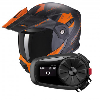 Modulare Apribile Scorpion ADX-1 Tucson Matt Black Orange + Kit Bluetooth Sena 5S Solo
