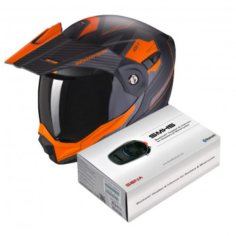 Modulare Apribile Scorpion ADX-1 Tucson Matt Black Orange + Kit Bluetooth Sena SMH5