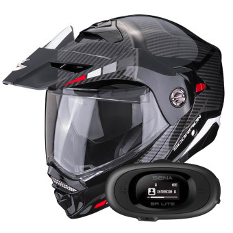 Modulare Apribile Scorpion ADX-2 Camino Black Silver Red + Kit bluetooth 5R Lite