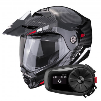 Modulare Apribile Scorpion ADX-2 Camino Black Silver Red + Kit Bluetooth 5S