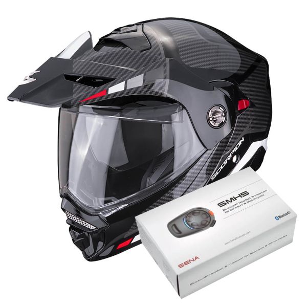 Modulare Apribile Scorpion ADX-2 Camino Black Silver Red + Kit Bluetooth SMH5