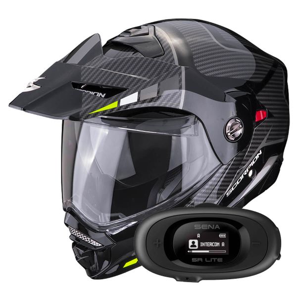 Modulare Apribile Scorpion ADX-2 Camino Black Silver Yellow Fluo + Kit bluetooth 5R Lite