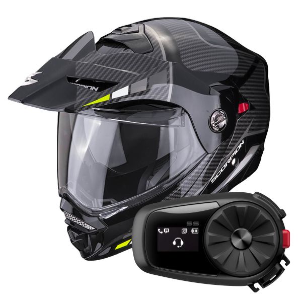 Modulare Apribile Scorpion ADX-2 Camino Black Silver Yellow Fluo + Kit Bluetooth 5S