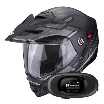 Modulare Apribile Scorpion ADX-2 Carrera Matt Black Silver + Kit bluetooth 5R Lite