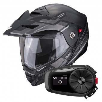 Modulare Apribile Scorpion ADX-2 Carrera Matt Black Silver + Kit Bluetooth 5S