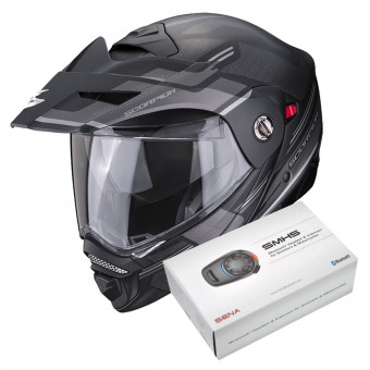 Modulare Apribile Scorpion ADX-2 Carrera Matt Black Silver + Kit Bluetooth SMH5