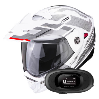 Modulare Apribile Scorpion ADX-2 Carrera Pearl White Silver + Kit bluetooth 5R Lite