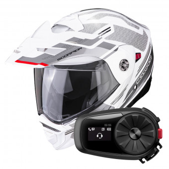 Modulare Apribile Scorpion ADX-2 Carrera Pearl White Silver + Kit Bluetooth 5S
