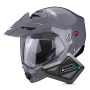 Casque Modulare Apribile Scorpion ADX-2 Grey Cement + Kit Bluetooth BT Mini