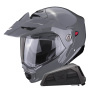 Casque Modulare Apribile Scorpion ADX-2 Grey Cement + Kit bluetooth Exo-Com Link-1 Solo