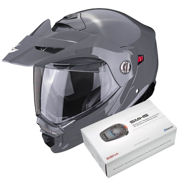 Modulare Apribile Scorpion ADX-2 Grey Cement + Kit Bluetooth SMH5