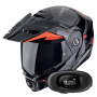 Casque Modulare Apribile Scorpion ADX-2 Lewis Black Red + Kit bluetooth 5R Lite