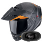 Casque Modulare Apribile Scorpion ADX-2 Lewis Matt Black Orange + Kit bluetooth 5R Lite