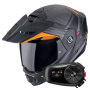 Casque Modulare Apribile Scorpion ADX-2 Lewis Matt Black Orange + Kit Bluetooth 5S Solo