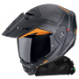Casque Modulare Apribile Scorpion ADX-2 Lewis Matt Black Orange + Kit bluetooth Exo-Com Link-1C Solo