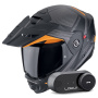 Casque Modulare Apribile Scorpion ADX-2 Lewis Matt Black Orange + Kit Bluetooth Lokui K30