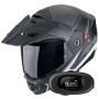 Casque Modulare Apribile Scorpion ADX-2 Lewis Matt Black Silver + Kit bluetooth 5R Lite