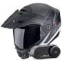 Casque Modulare Apribile Scorpion ADX-2 Lewis Matt Black Silver + Kit Bluetooth Lokui K30